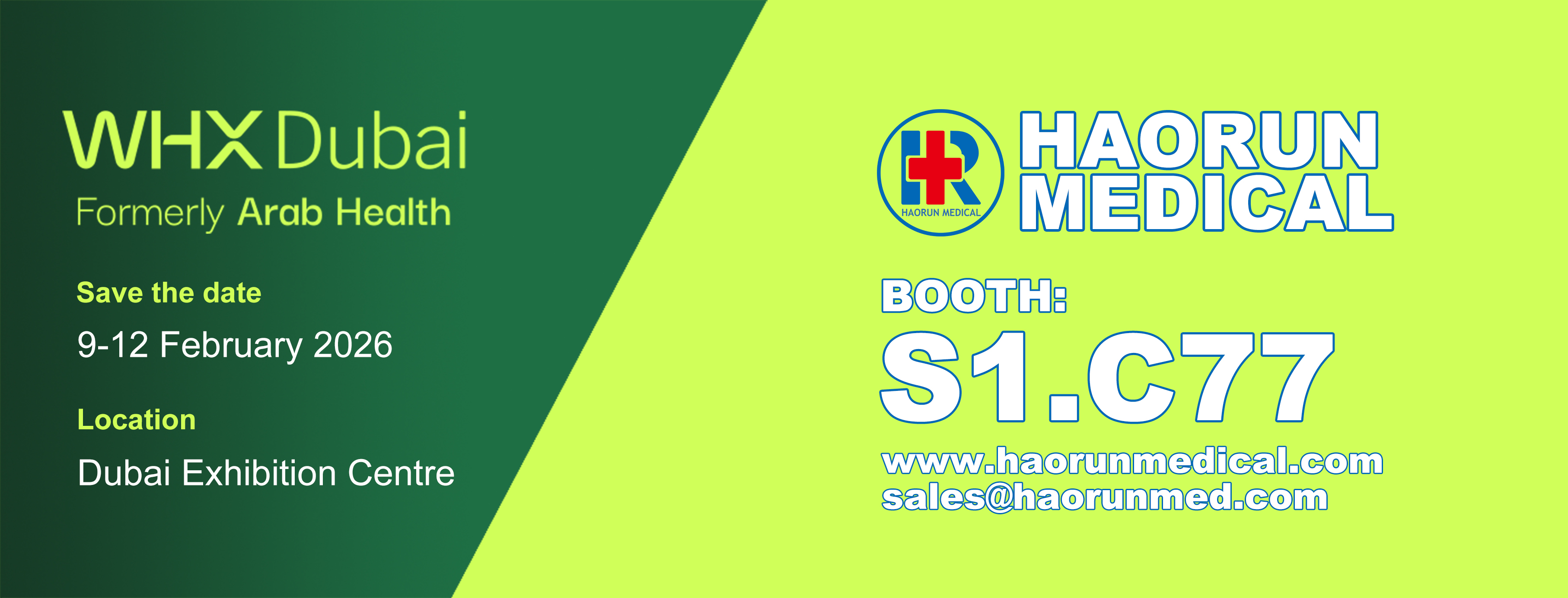 Haorun medical,2026DUBAI WHX Undangan Pameran